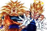 - Looking good out there, Vegeta. - Hmph, you're no slouch yourself.